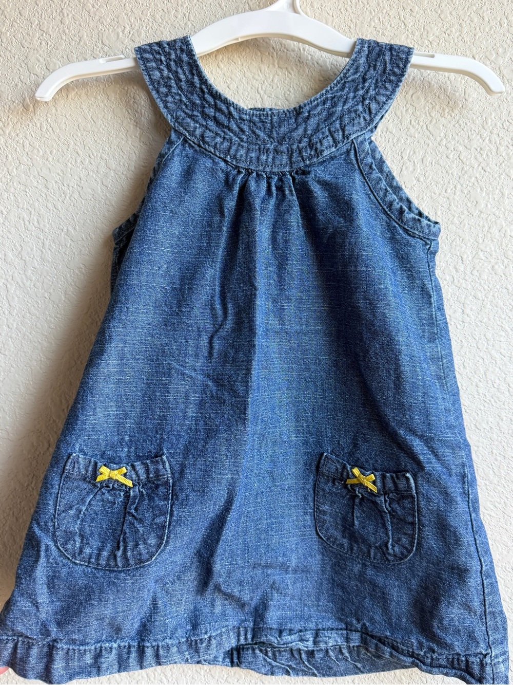 Carter's Blue Denim Sundress with Yellow Pocket Bows